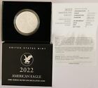 New Listing2022-W Uncirculated Burnished American Silver Eagle w/box and COA 22EG
