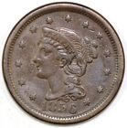 1856 1c Braided Hair Large Cent