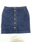 MSRP $60 Charter Club Womens 6-Button Denim Skirt Blue Size 14
