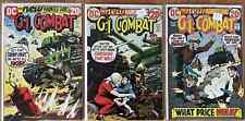 G.I. Combat #156 (NM-), #157 (VF/NM), #158 (VF+), Bronze-Age DC War, 1972