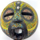 African Tribal Mask Beautiful Beads Copper Cowrie Shells Vintage Wall Mask