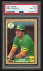 1987 TOPPS JOSE CANSECO #620 ROOKIE RC OAKLAND ATHLETICS A'S PSA 8 NM-MINT