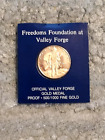 1977 VALLEY FORGE GOLD MEDAL FRANKL MINT IN ORIG BOX & COA .10 OZ AGW .500 FINE