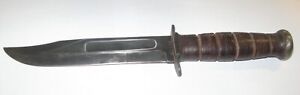 Early WW2 USMC KA-BAR FIGHTING KNIFE, WWII, USED BY A MARINE IN WORLD WAR TWO