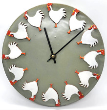 Chicken Wall Clock Art Pottery Joker Jewellery READ - WORKS
