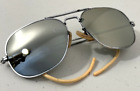 Aviator Sunglasses Silver Frame w/ Mirrored Glass Lenses 1970's Vintage Japan