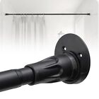 Black Tension Curtain Rod Shower Curtain Rod with Wall Mounted Shower Rod Hol...