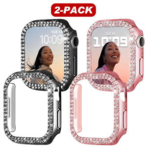 2 Pack For Apple Watch Series 9/8/7/6/4/2 Bling Diamond Case 38/40/44/45mm Cover