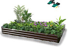 New Listing8X4X1Ft Galvanized Raised Garden Bed Outdoor, Large Metal Planter Box Steel Kit