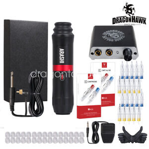 Dragonhawk Tattoo Kit Set Motor Makeup Pen Machine Gun Power Supply Needles