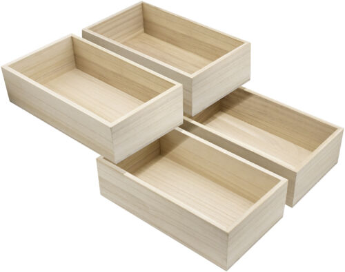 Sorbus Unfinished Wood Crates, Organizer Bins, Wooden Box, Cabinet Containers
