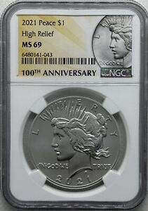 2021 $1 Peace Silver Dollar NGC MS69