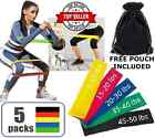 [Set of 5] Resistance Bands Workout Loop Exercise CrossFit Fitness Yoga Pilates