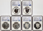New Listing6 coin set 2023 morgan and peace silver dollars ngc ms pf rp 70 first release fr
