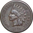 New Listing1877 Indian Head Cent - Key date.  Fine detail, scratches.  Great detail!