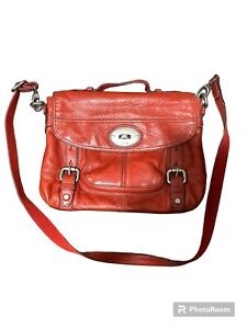 Vintage 1954 Fossil Maddox Long Live Crossbody Purse Messenger Bag ZB5032 Red