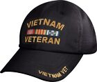 Black Vietnam Veteran Military Vet Mesh Back Cap Light Summer Army Navy Ball Hat