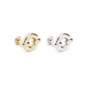 14K REAL Solid Gold Open Circle Stud Helix Tragus Cartilage Earring Piercing 16G