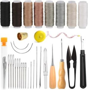 Sewing Kit Set Awl Leather Hand Stitcher Repair Set Heavy Duty Thread Needles