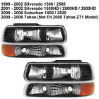 Headlights w/ Bumper Light For 99-02 Chevy Silverado 00-06 Tahoe Suburban L+ R (For: 2000 Chevrolet Silverado 1500)