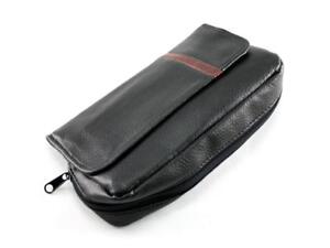 Black Leather 2 Tobacco  Pipes Pipe Bag Case Tobacco Accessories Pouch