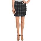 Tinseltown Womens Gray Plaid Denim Panel Mini Skirt Juniors 11  6113