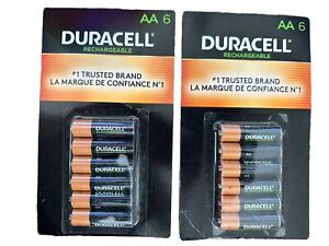 12 Duracell AA Rechargeable pre charged  NiMH Batteries (2500 mAh, DX1500)