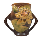 Excellent Roseville Pottery Brown Vase Water Lily Double Handle 71-4 USA