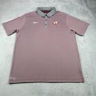 Virginia Tech Golf Polo Mens Extra Large Red Gray Striped Two Tone Football Nike