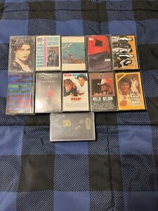 New ListingLot of 11 Cassette Tapes-Mix - Wham, Elvis, Willie, Billy Joel, LRB, Righteous+