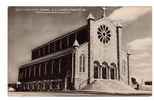PA - ROSETO PENNSYLVANIA Postcard OUR LADY OF MT CARMEL R C CATHOLIC CHURCH