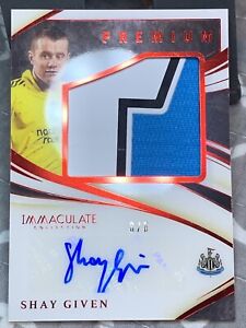 2020 Panini Immaculate EPL SHAY GIVEN 8/8 Patch Auto Red FOTL Newcastle United