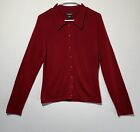 Madison Studio Cardigan Sweater Womens Red 100% Cashmere Wool size L