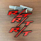 3X OEM For RT Front Grill Badge Emblem R/T Side Fender Red + Black Car Stickers (For: More than one vehicle)