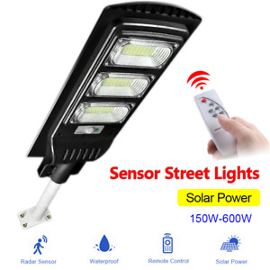 Solar Street Light with Pole+Remote LED IP65 Lamps for Garden Road Yard
