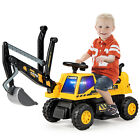 Kids Ride on Excavator Digger Electric Construction Vehicles w/ Music & Lights