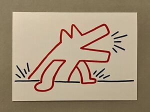 Keith Haring very rare Postcard RED DOG FOR LANDOIS (FOR HANS) 1987 pop art