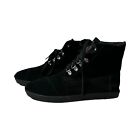 Tom's Men's High Top Boots Size 11 Suede Faux Fur Lined Black Winter