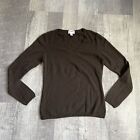 100% 2 Ply Cashmere Dark Brown V Neck Sweater Size M Charter Club
