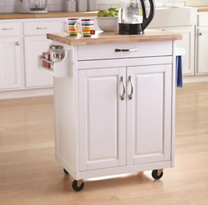 KITCHEN CART with Drawer and Storage Shelves Microwave Stand