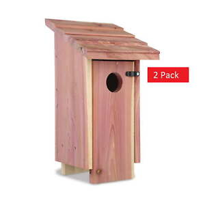 Red Cedar Bluebird Wild Bird House, 2 Pack 13'' Tail
