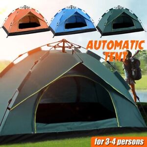 3-4 Person Pop Up Tents Waterproof Windproof Instant Tent for Camping Hiking
