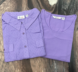 2 Piece D & Co. Ladies Blouse w/Matching Shell Top, Size 2X, Medium Purple