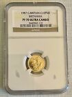 Great Britain 1987 Britannia 10 Pounds 1/10 oz Gold Coin NGC PF70 UC Sku# 1261