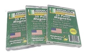 (3 Pack) EconoSafe Magnetic One-Touch Trading Card Holder 35pt Regular Size