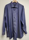 Rochester Big And Tall Shirt Mens 19 Blue Long Sleeve Button Down Solid Non Iron