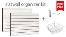 White Slatwall Panels Organizer Kit (2) 2'Hx4'W + (15) 6