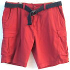 3XL/44W Men's Cargo Shorts-Belt-Foundry Supply Co.-Cortez Red-NWT-Big & Tall