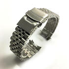 Metal Steel Jubilee Bracelet Curved End Replacement Watch Band Double Lock #7001