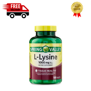 Spring Valley L-Lysine Tablets, 1000 mg, 100 count ,
